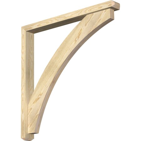 Ekena Millwork Thorton Craftsman Rough Sawn Bracket w/ Offset Brace, Douglas Fir, 4"W x 38"D x 38"H BKT0402X38X38THR04RDF